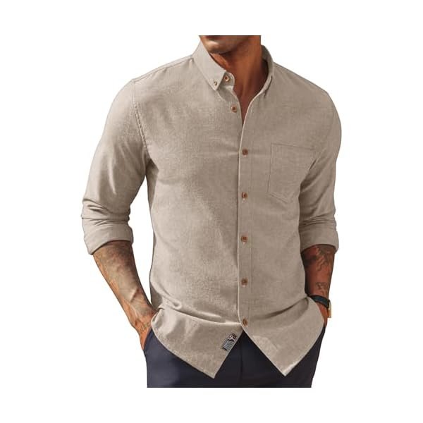 Linen-Blend Button-Down Shirt