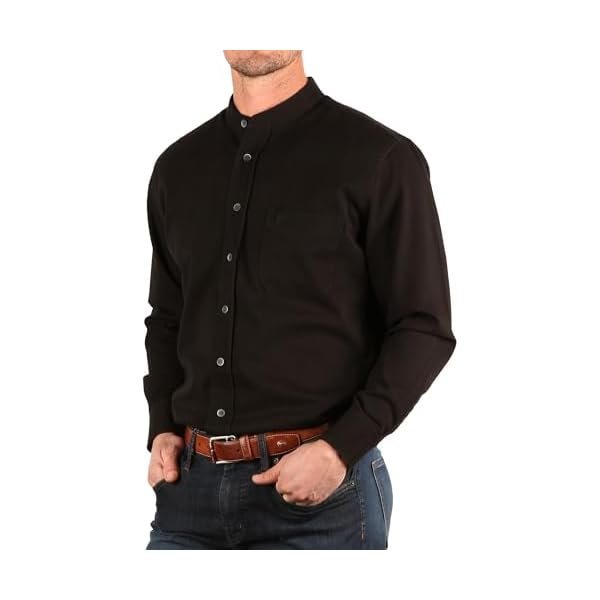 Grandfather Collar Long-Sleeve Shirt