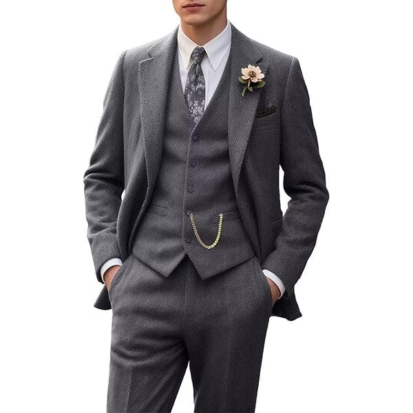 Herringbone Tweed Three-Piece Suit