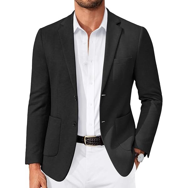 Stretch Knit Two-Button Blazer